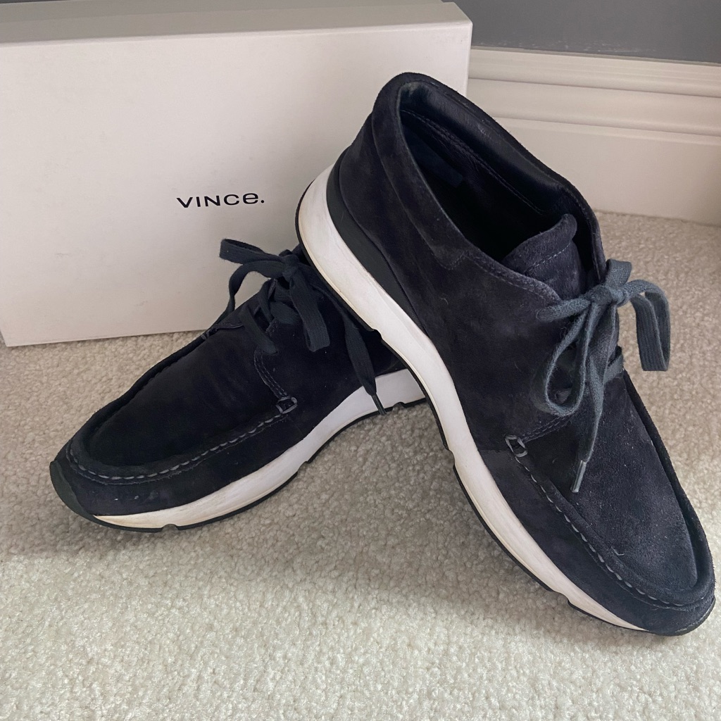 Vince Navy Suede Sneaker Size 8/38